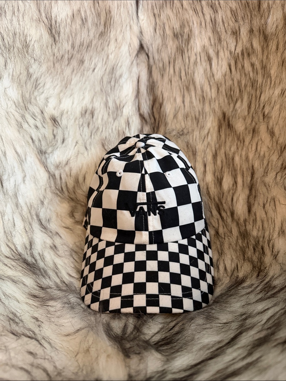 Vans Black & White Checkerboard Baseball Cap
